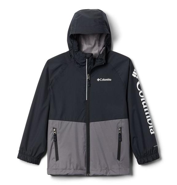 Columbia Dalby Springs Waterproof Jacket Grey Black For Girls NZ9241 New Zealand